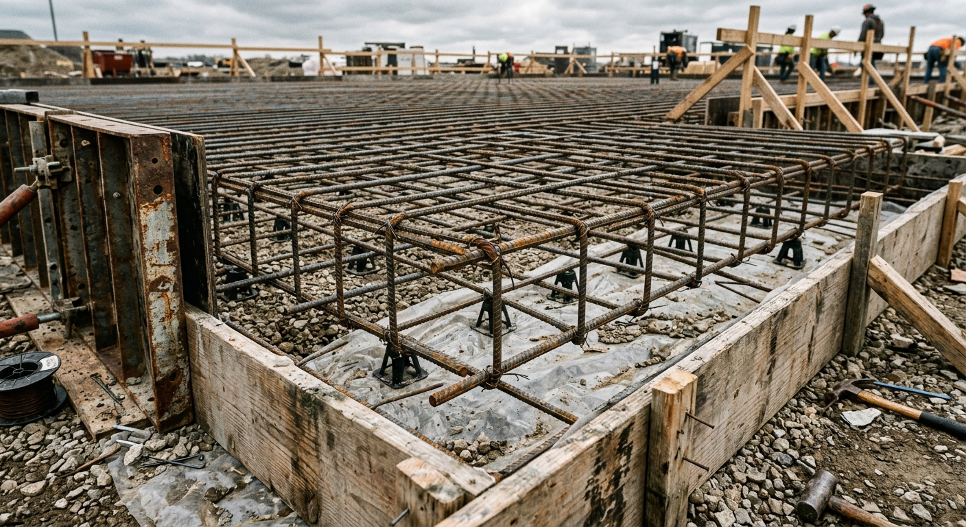 Rebar & forms by Belmont Concrete Co.